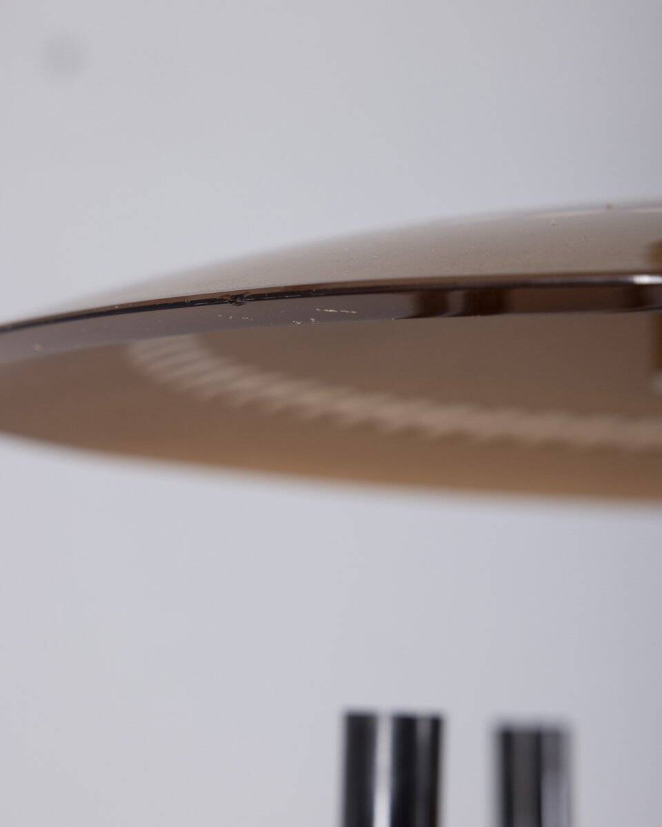 Vintage 1950s Italian-design brass and pink glass chandelier