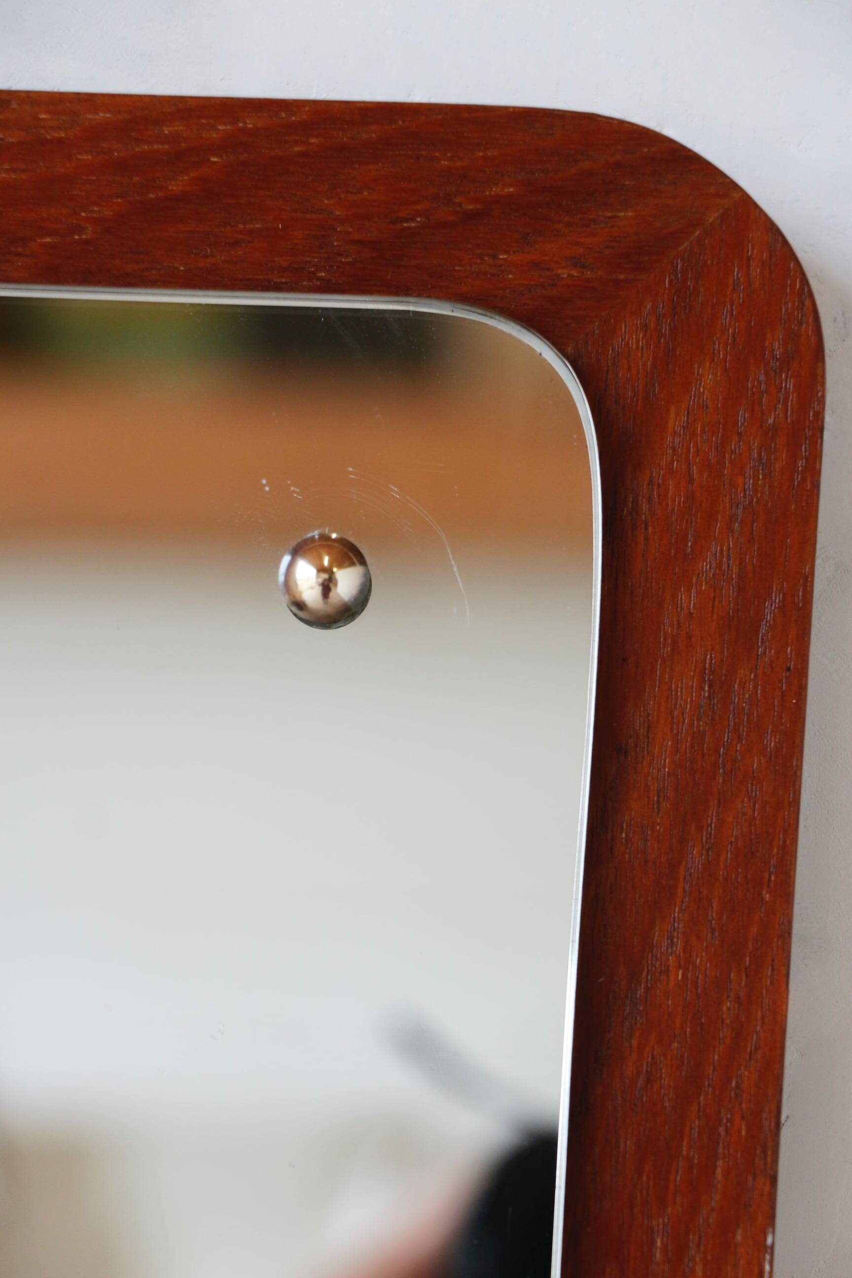 Miroir scandinave vintage en teck – Années 60