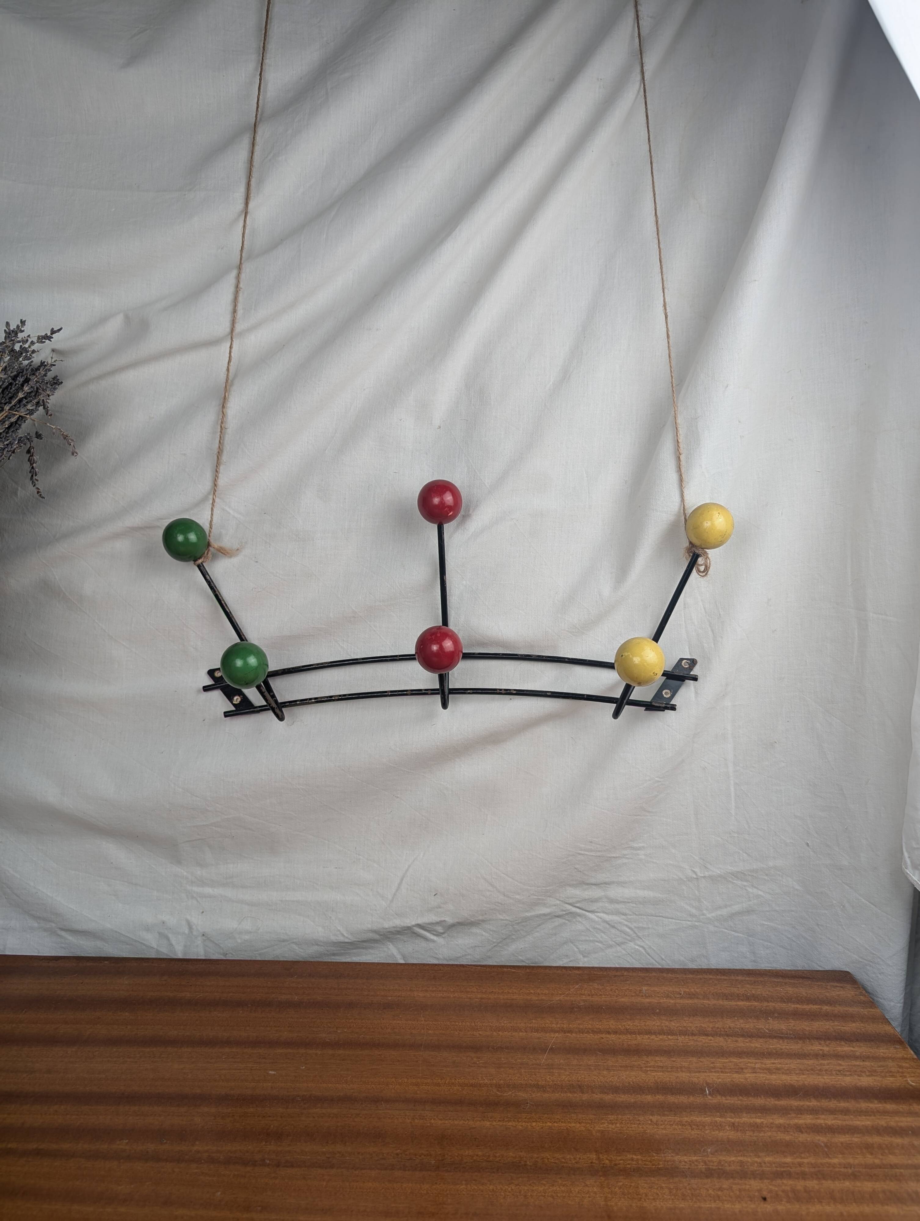 Roger Féraud Wall Coat Rack, Atomic Model, Vintage from the 50s