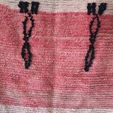 Moroccan carpet boujaad, black and faded pink