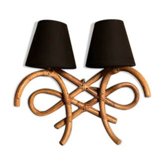 Rattan sconce