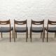 Teak and Black Leatherette Vintage Design Dining Chairs, 1960s