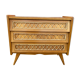 Commode bois et rotin
