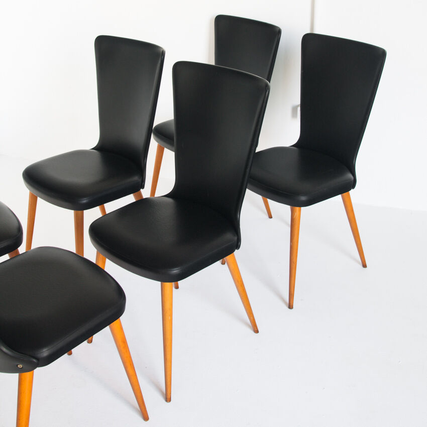 Set of 6 vintage chairs, France 1960