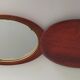 Vintage wooden travel mirror signed