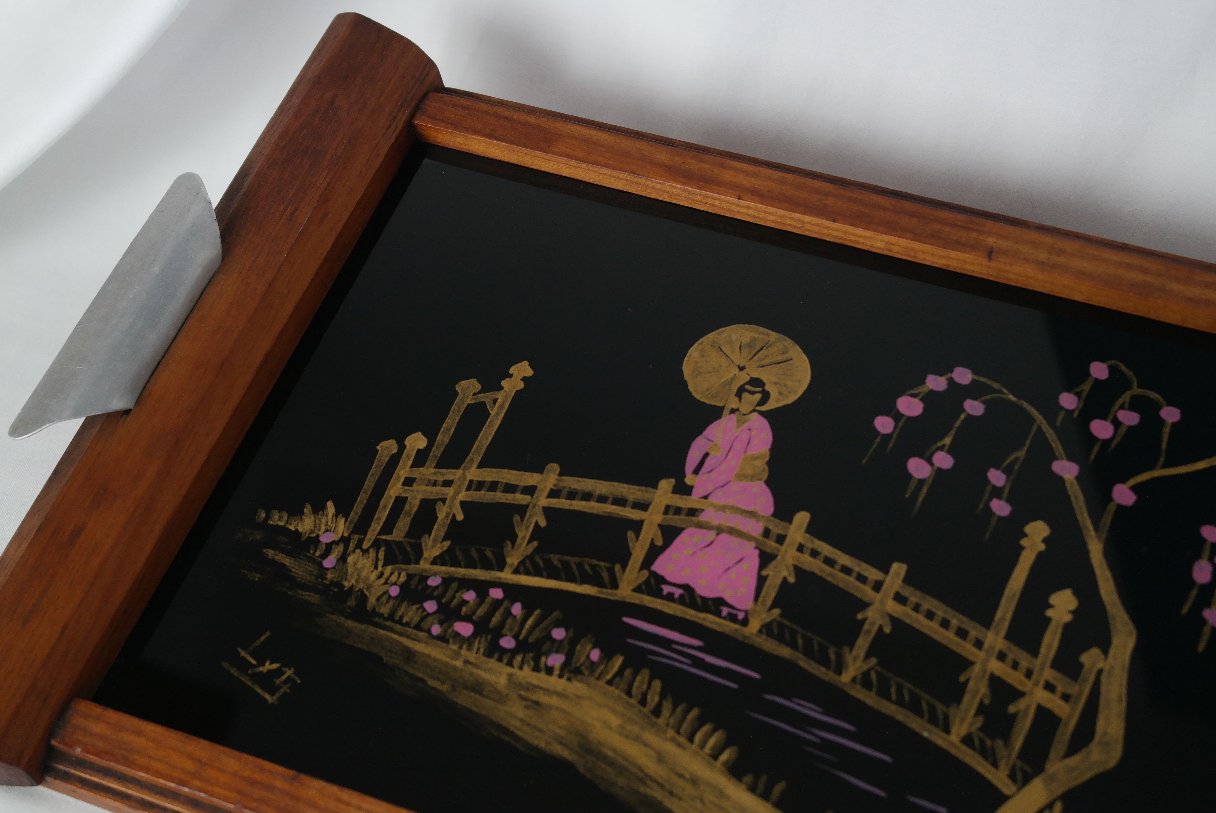 Art deco Asian motif platter