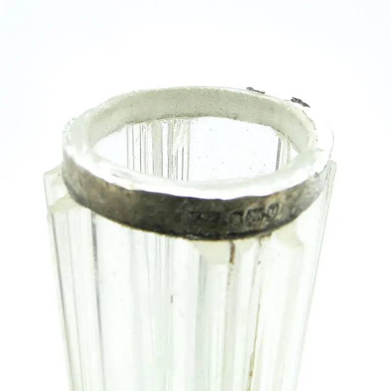 Art Nouveau vase, green glass, silver mount, United Kingdom, early 20th century