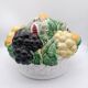 Fruit basket with lid. Enameled barbotine. Large model. Bordallo Pinheiro