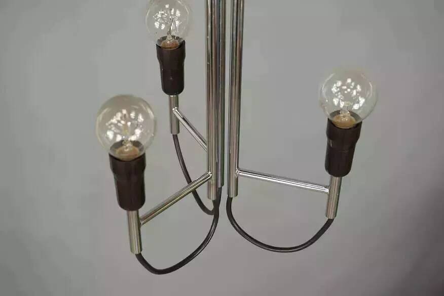 Chrome pendant light, Italian design, 60s