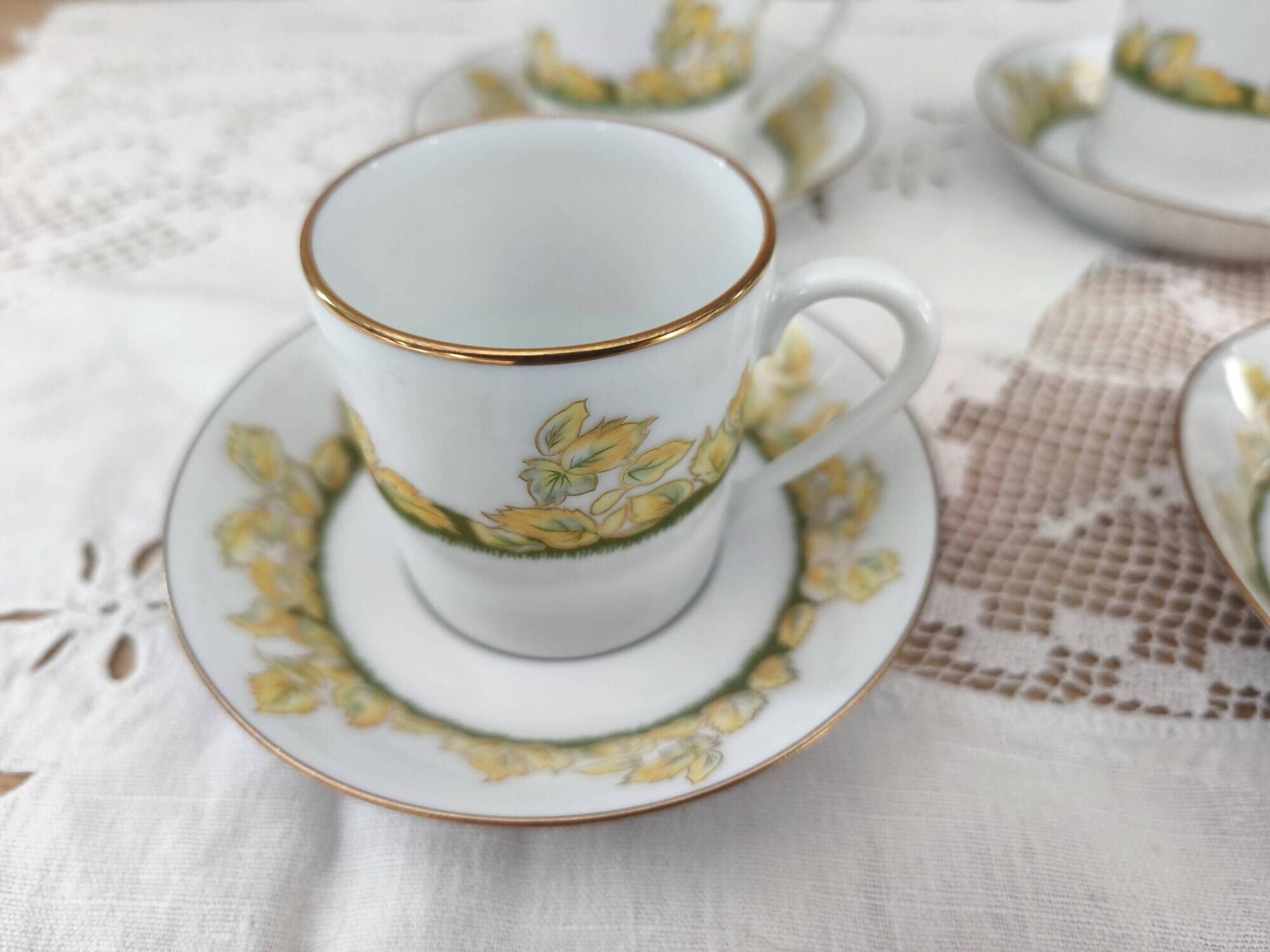 Set of 6 Limoges porcelain espresso cups Hôtel Métropole Brussels