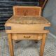 Vintage block butcher table beech kitchen island 74 x 81 cm