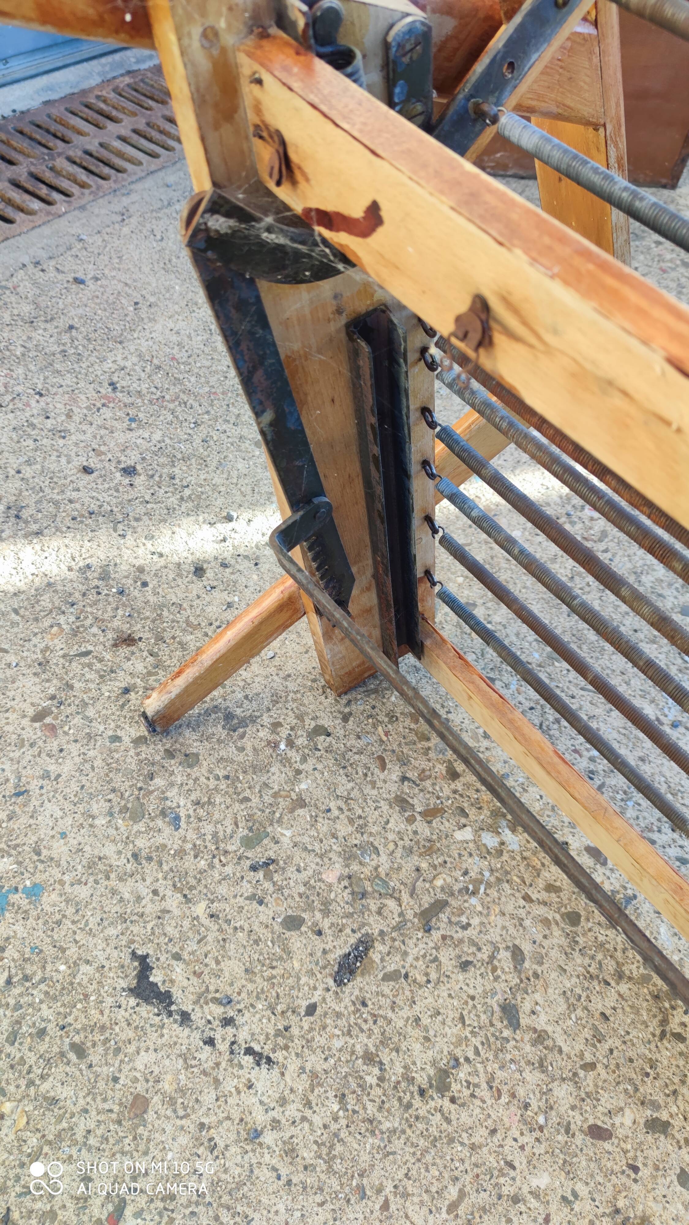 Armchair with compass legs and a mechanism, circa 1950