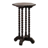 Table d'appoint octogonale rustique baroque en chêne, vers 1850