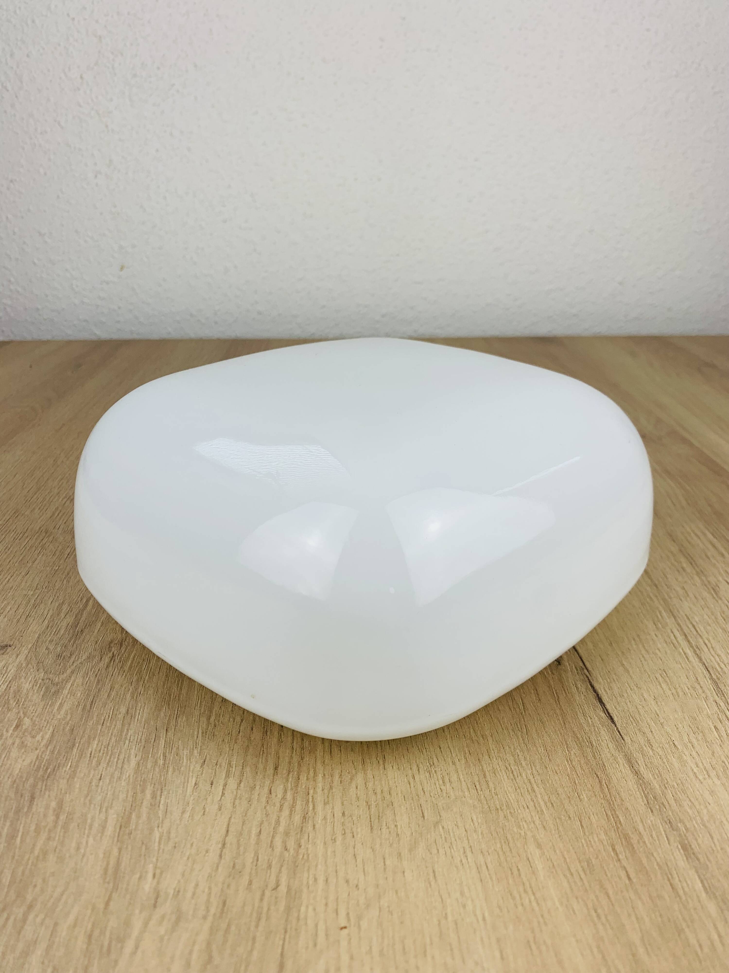 Square opaline wall light, vintage ceiling light, 1960s.