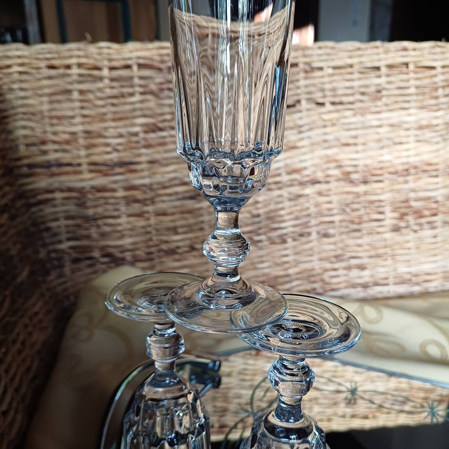 4 champagne flutes from the D'Arques crystal factory