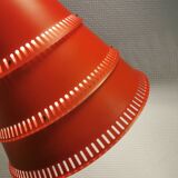Knud Hjerting Metal layered cone-shaped hanging lamp with perforated detail on the edge. Model P208