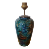 Glass lamp base with eglomisé finish by Laque Line 41cm