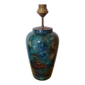 Glass lamp base with eglomisé finish by Laque Line 41cm