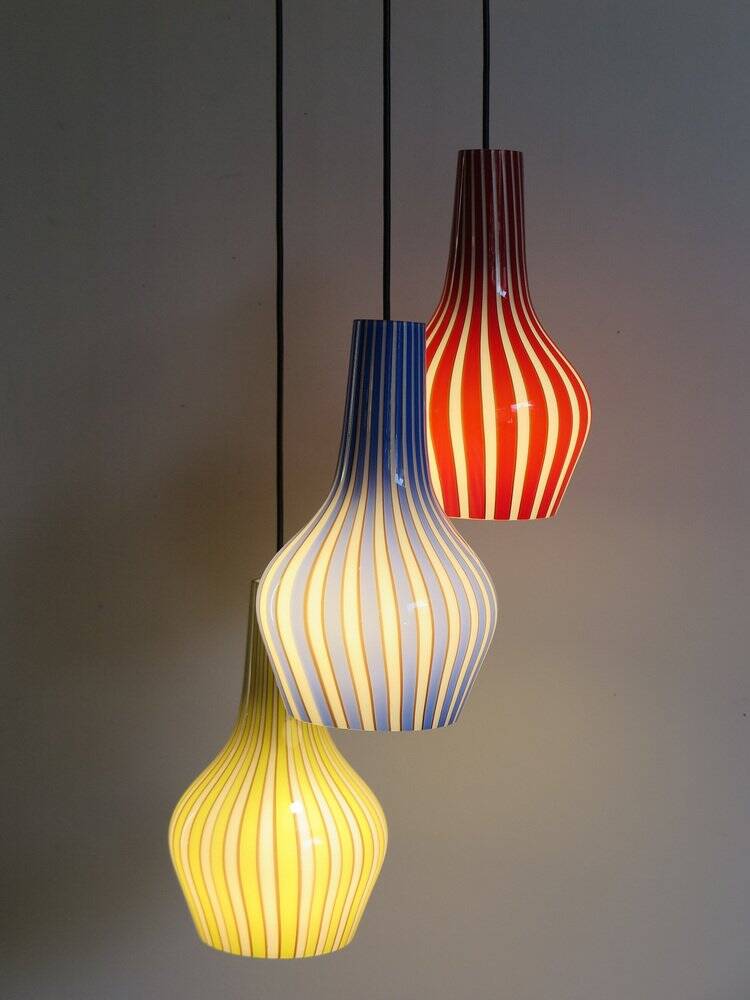 Italian Glass Pendant Lamp by Flavio Poli for Seguso Vetri Darte, 1950s