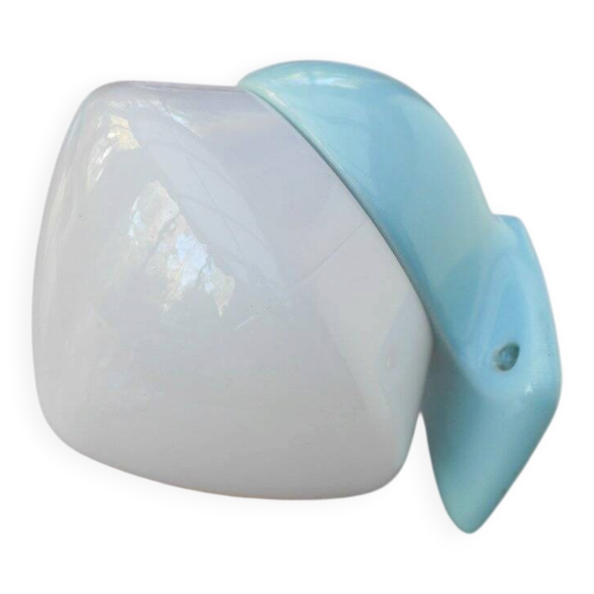 Large mid-century modern pale blue bathroom sconce from Ifö, Sweden