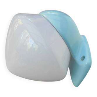 Large mid-century modern pale blue bathroom sconce from Ifö, Sweden