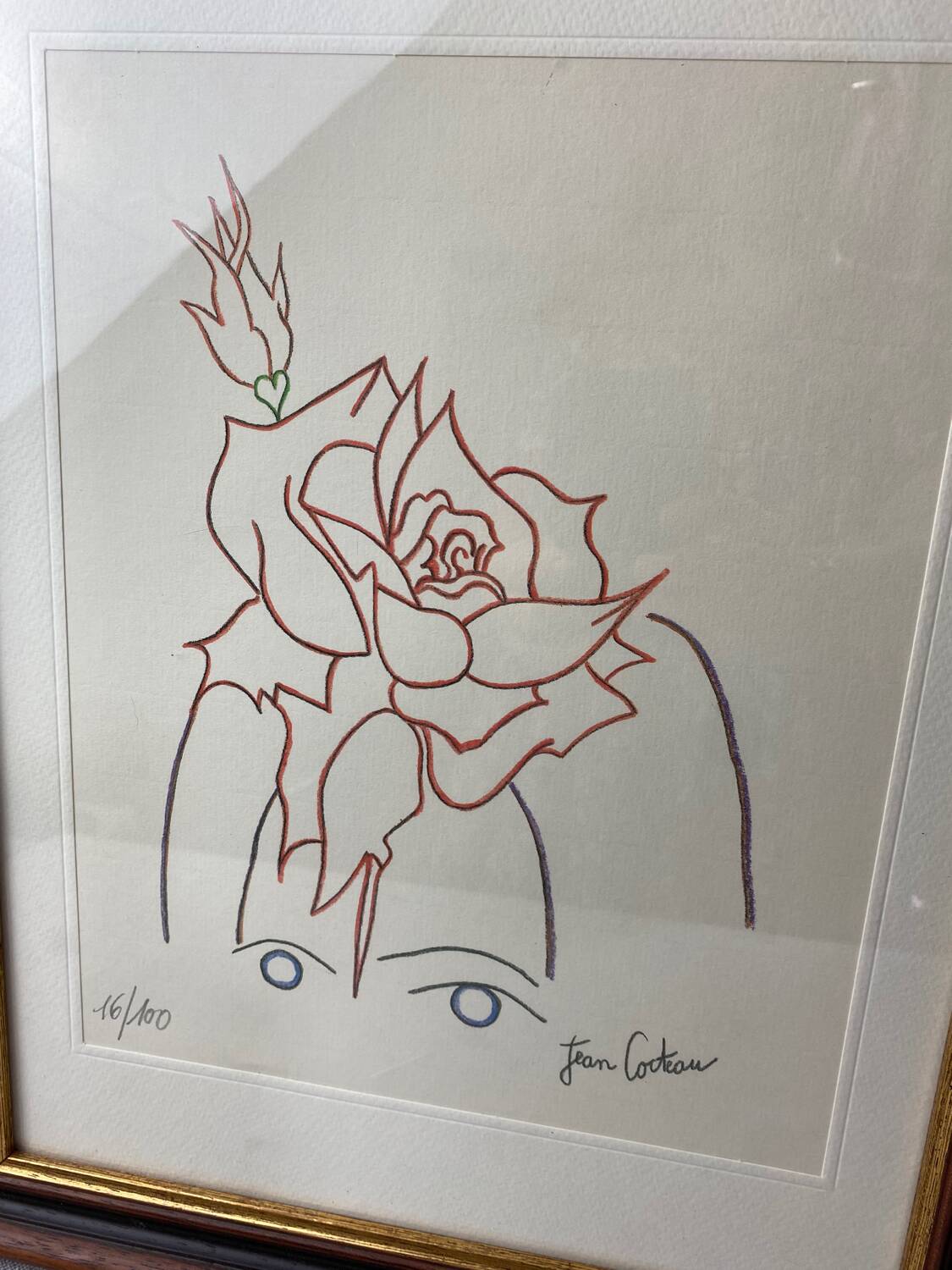 Lithograph by Jean Cocteau
