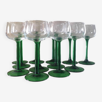 12 crystalline Alsace wine glasses