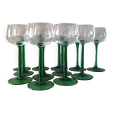 12 verres à vin d’Alsace en cristallin