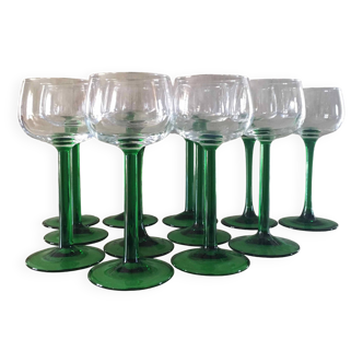 12 crystalline Alsace wine glasses