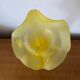 Old Volubilis Vase Crystal LA ROCHERE Blown Glass Yellow Vintage #
