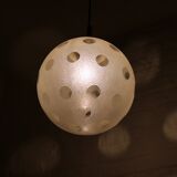 Curtained glass globe suspension