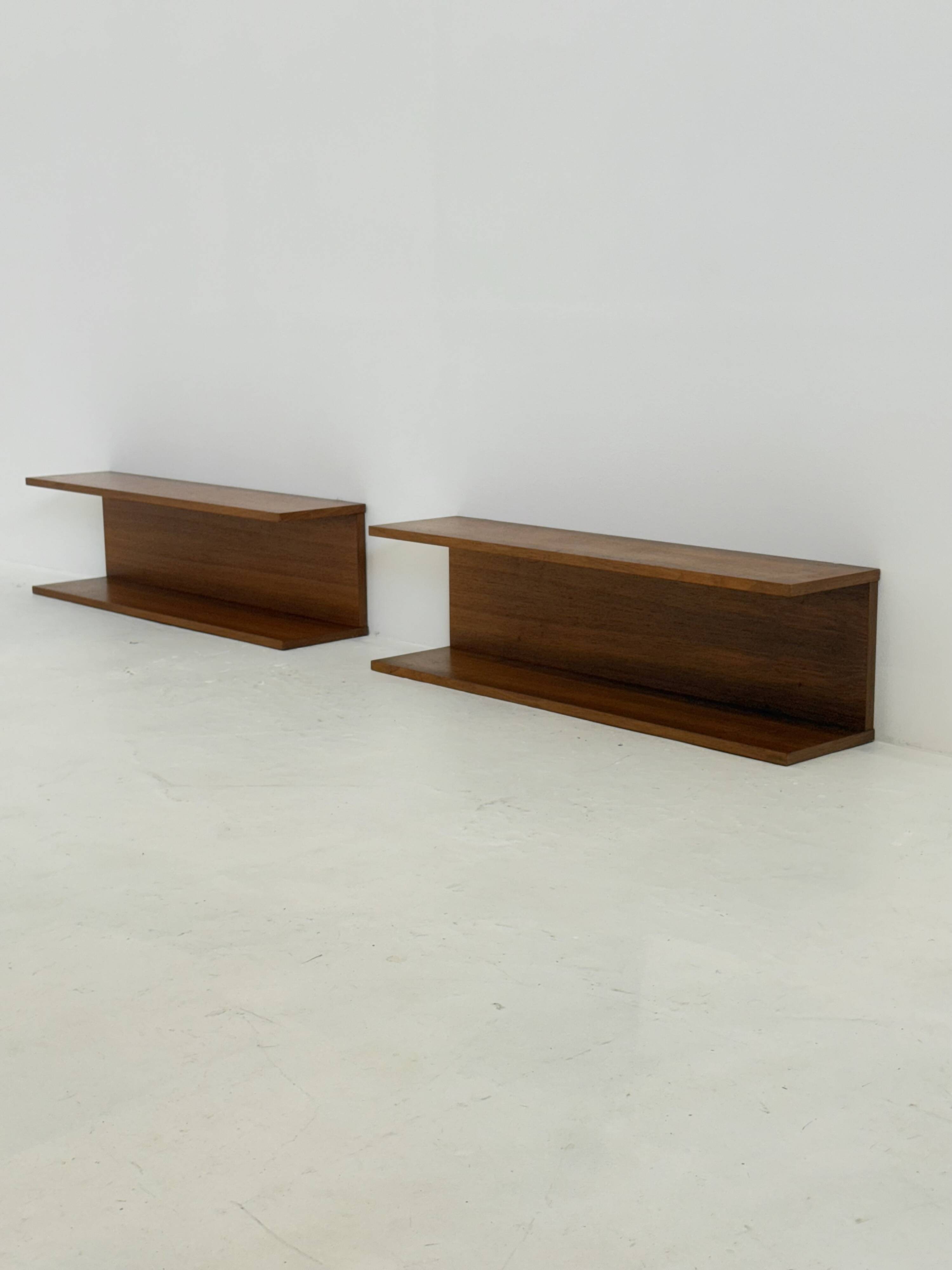 Set of two Danish Teak Wall Shelves Mid-Century