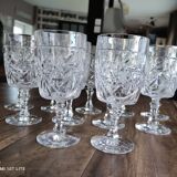 Set of 11 glasses in chiseled ancient rock crystal
