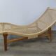 Woven teak sun lounger/ deck chair