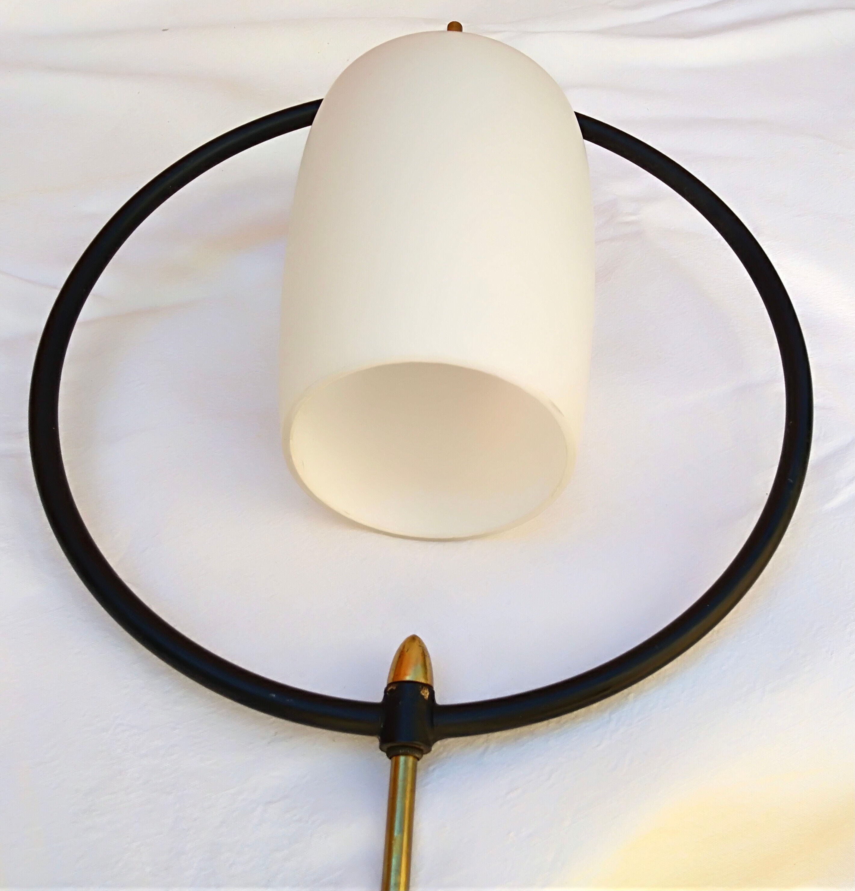 Glass and metal chandelier 60s