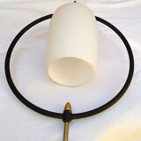 Glass and metal chandelier 60s