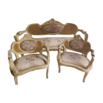 Salon canapé et ses deux fauteuils style louis XV
