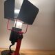 Paire d'appliques vintage orientables, métal laqué noir et rouge, France années 80