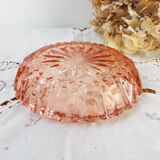 Vintage pink glass ashtray - art deco style ashtray