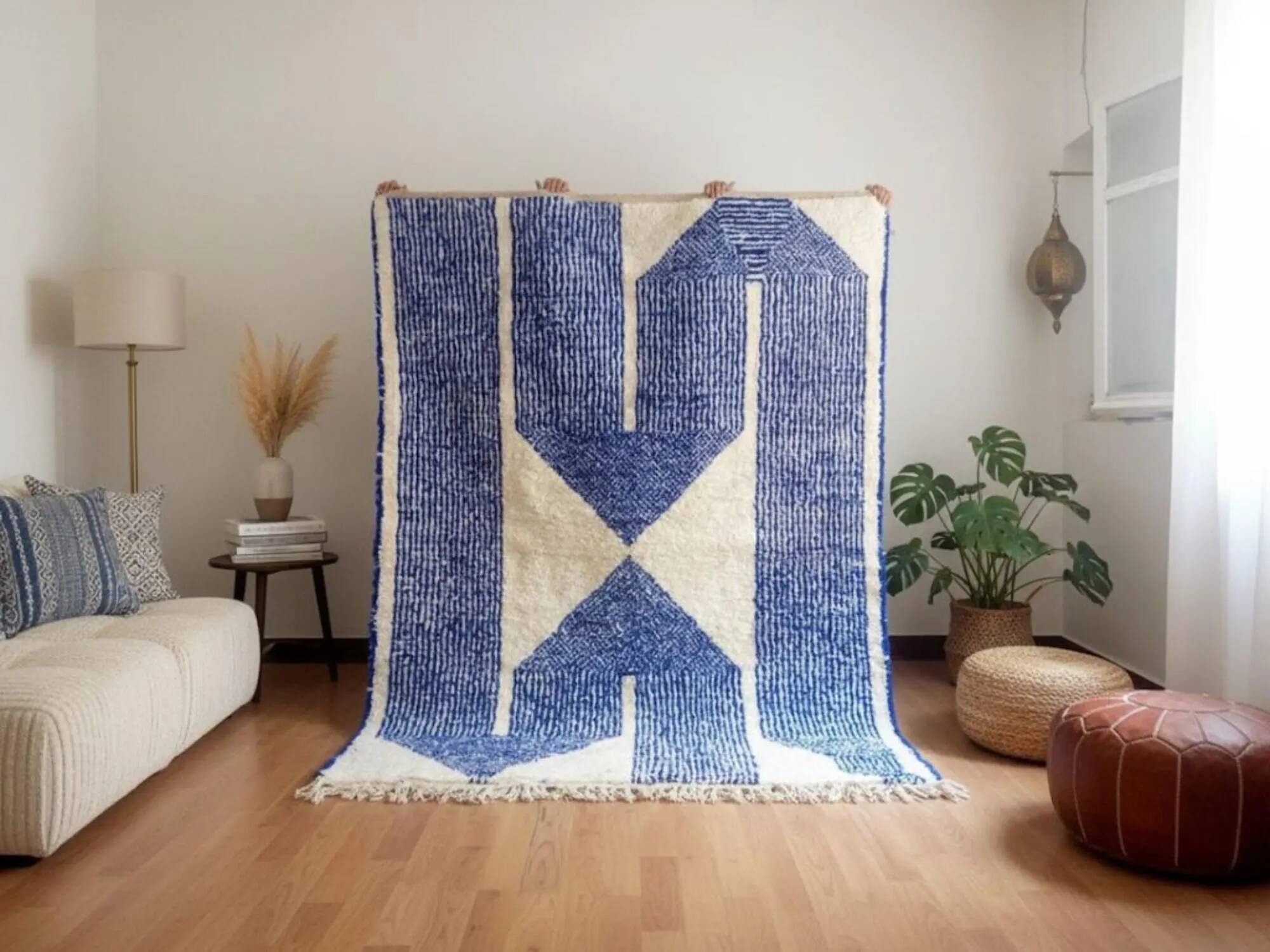 Moroccan handmade wool rug 3 x 2 m