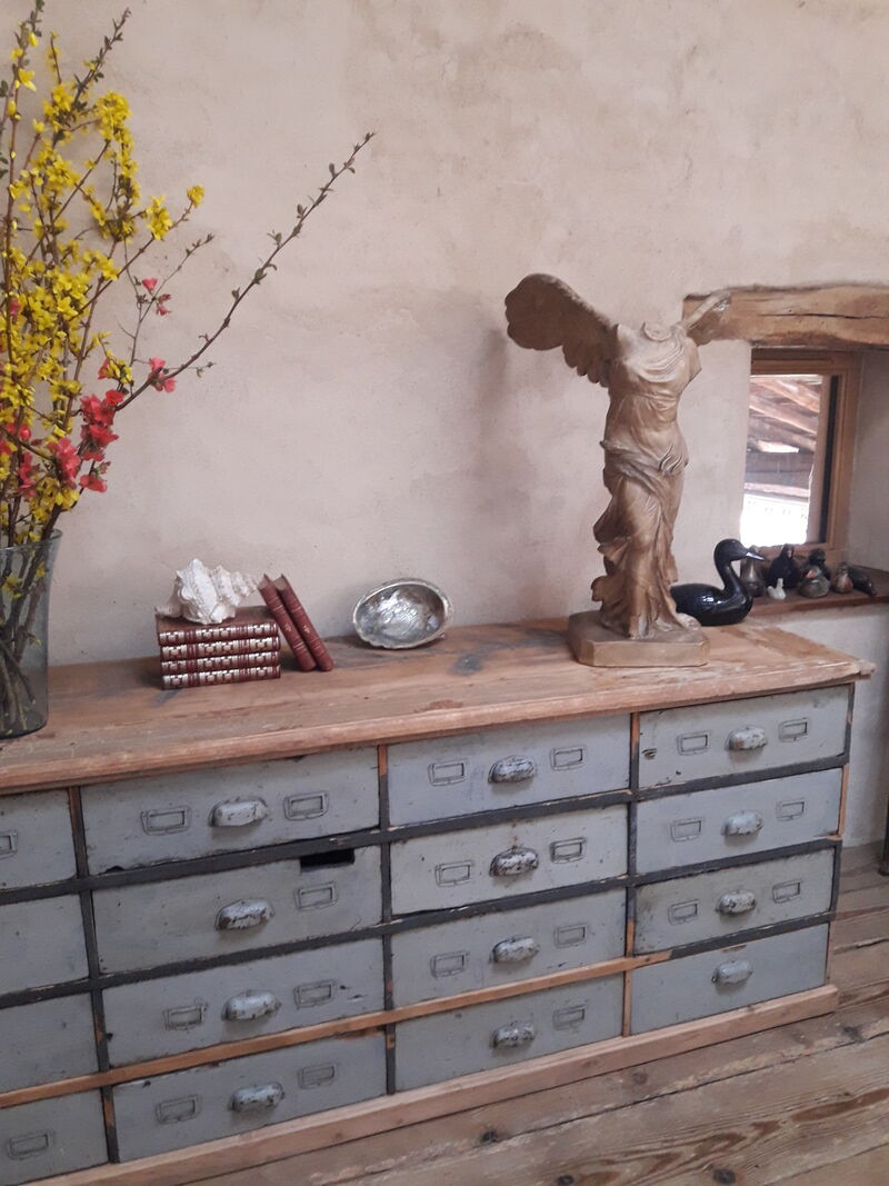 Industrial sideboard with 16 drawers