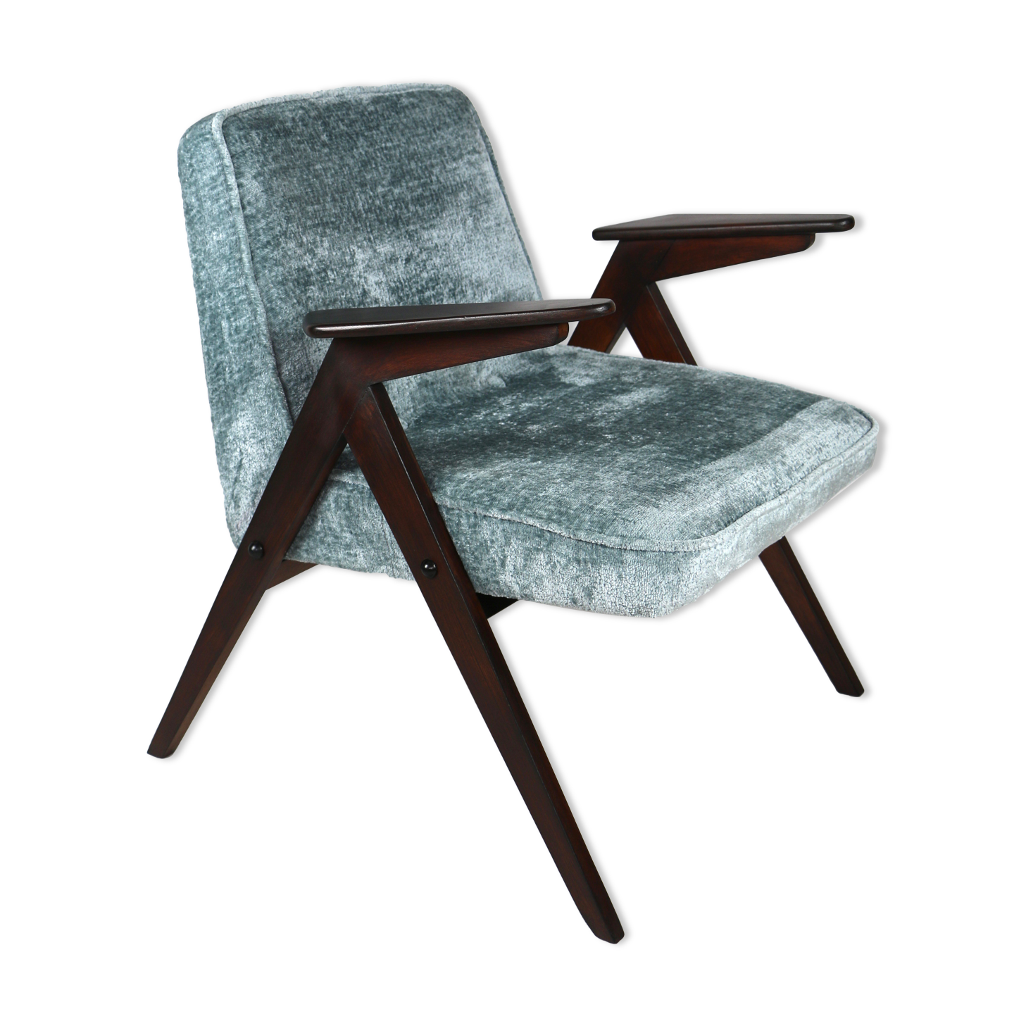 Light blue bunny armchair by józef chierowski, 1970s