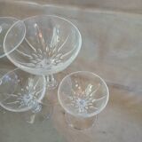 6 antique crystal champagne glasses
