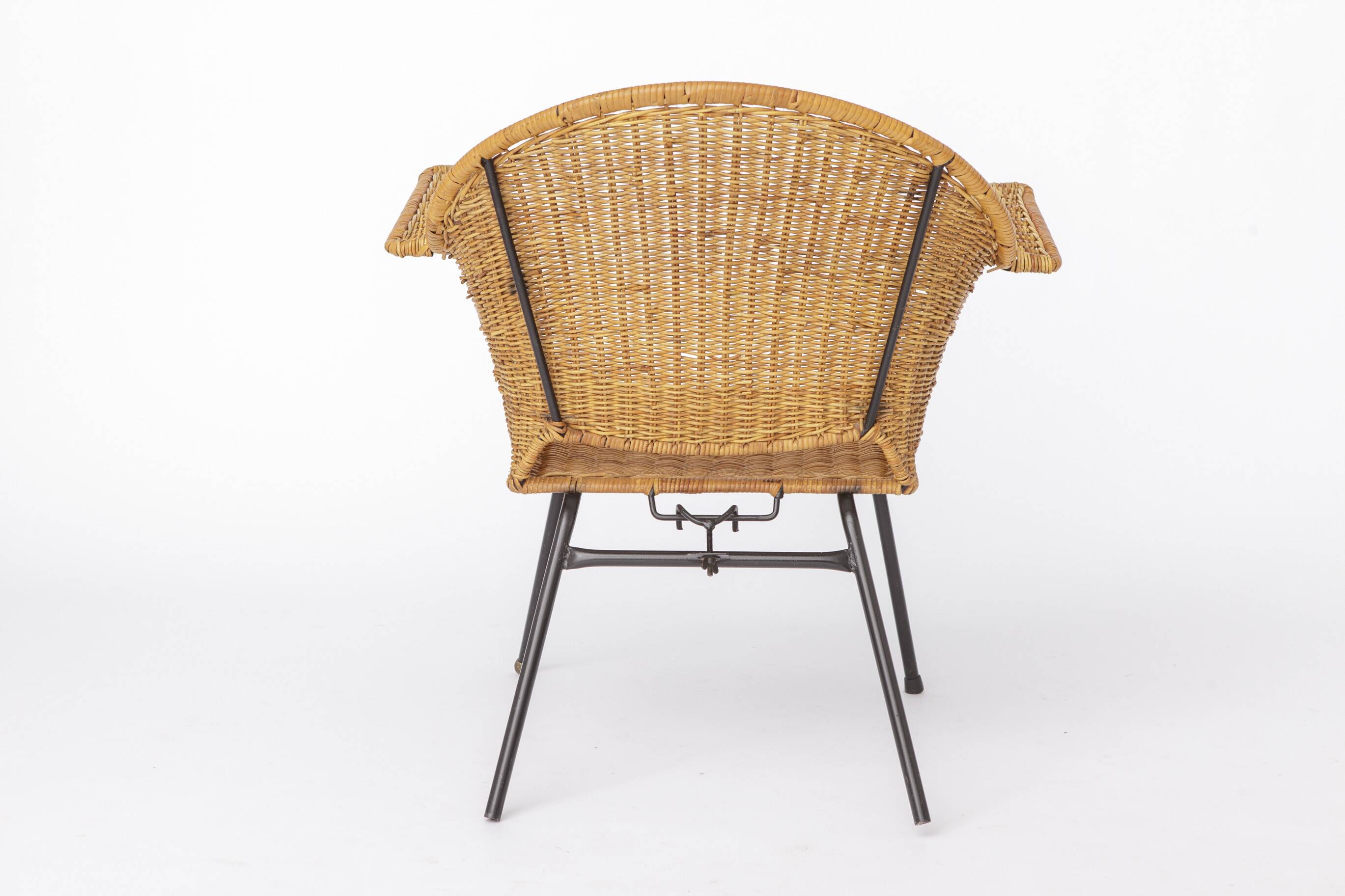 Chaises en osier vintage par Gianfranco Legler années 1950 | Ensemble de 3 en rotin suisse