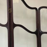 Art nouveau mahogany and glass concertina screen