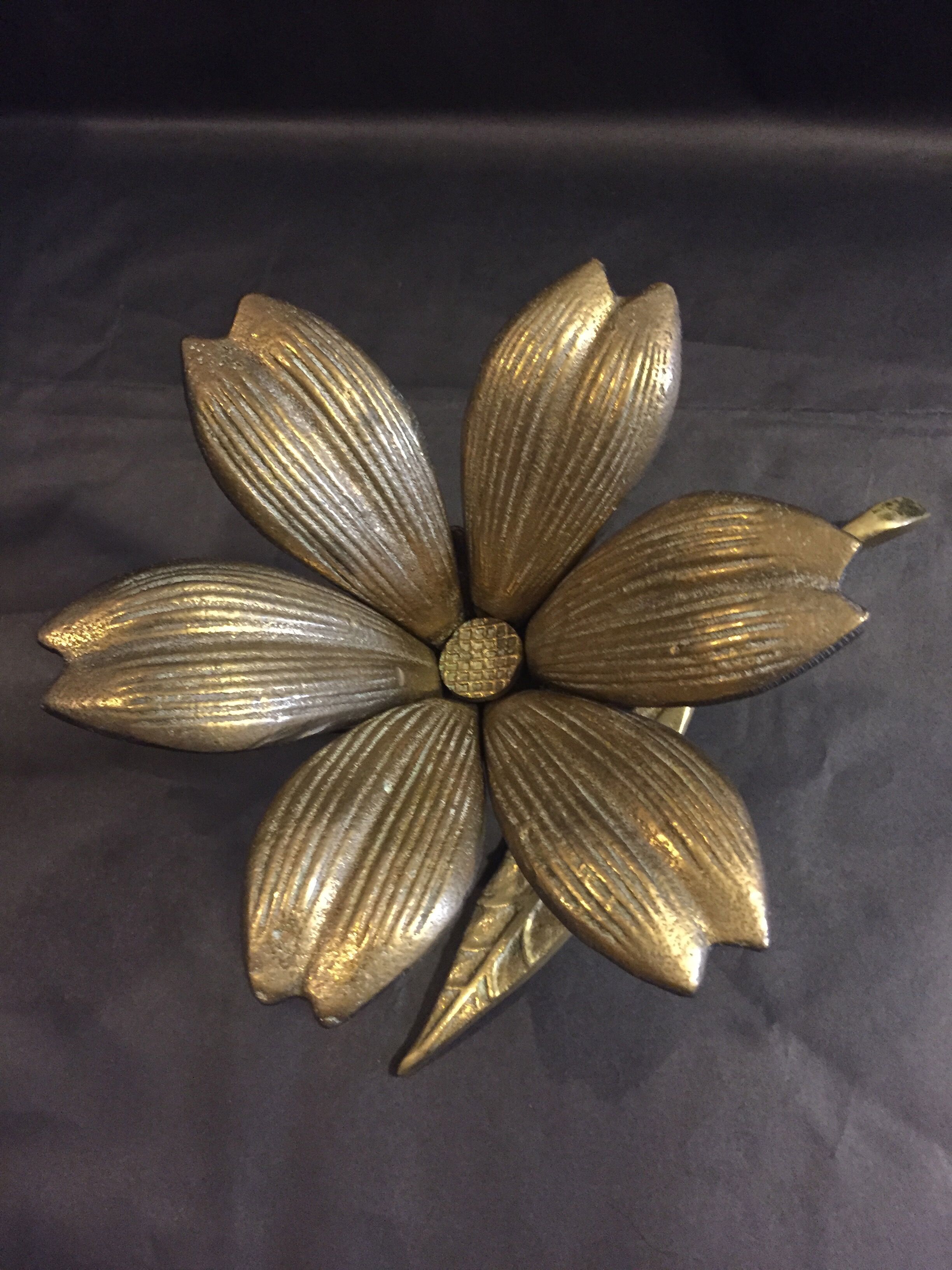 Brass flower ashtray
