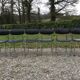 6 vintage chairs in black skaï with chrome metal tubular base.
