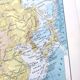 Vintage map Asia China Japan USSR India 43x43cm from 1950