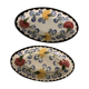 Pair of floral ravines in ancient earthenware Onnaing and CM Paris model Clovers