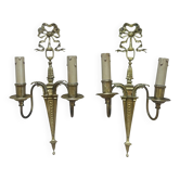 Paire d’appliques  en laiton et bronze doré, Arnold Montrose ltd, Lo